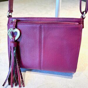 BRIGHTON BARBADOS Crossbody Organizer Purse -Guava Berry Pink-leather